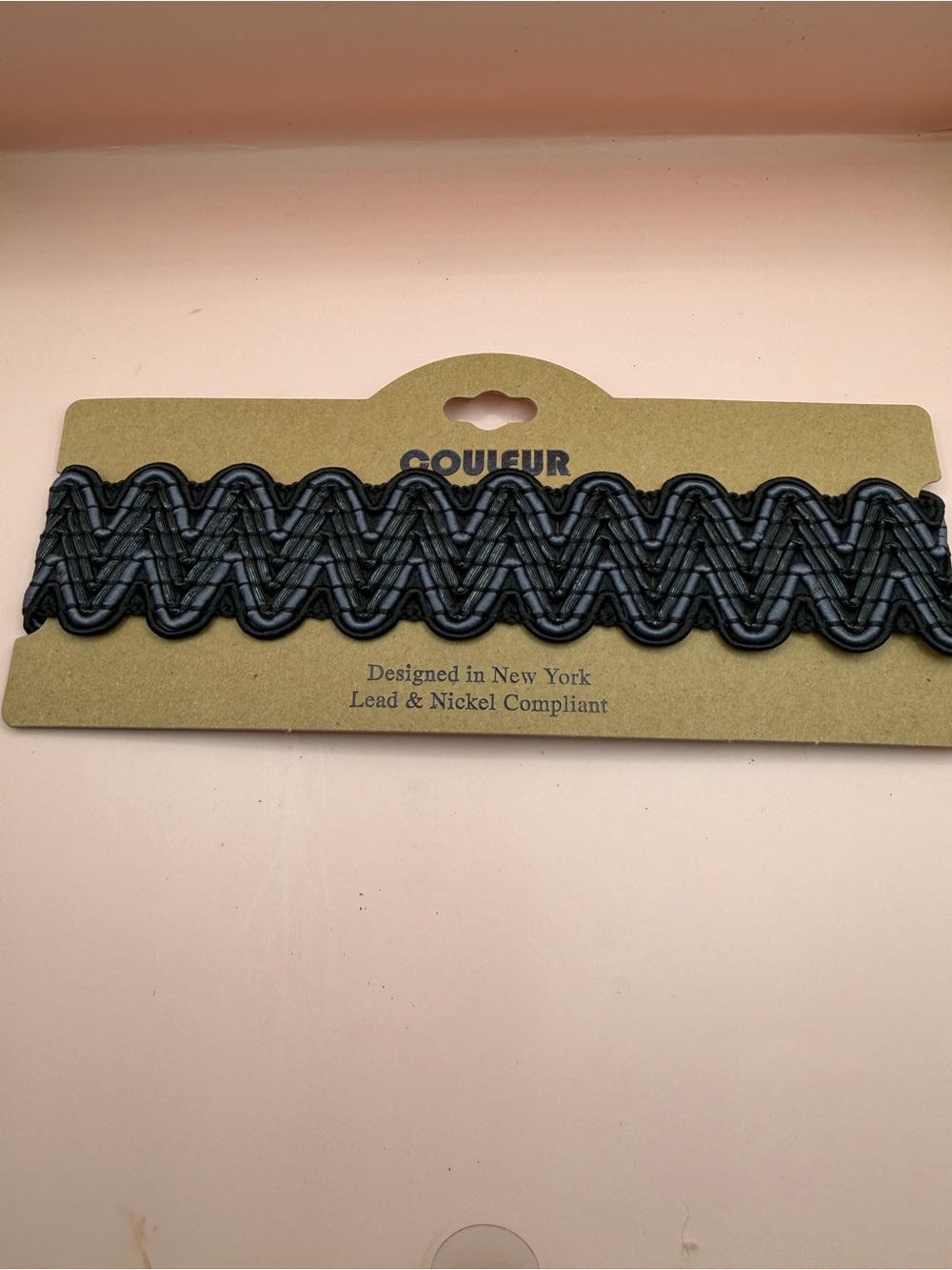 Black Wavy Braided Choker Necklace